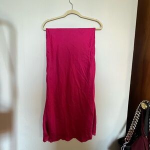 Hot pink midi slip skirt